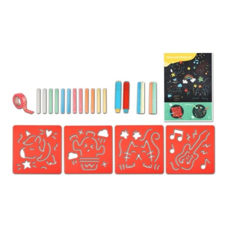Developing children's gaming gaming set for drawing in stencils-1