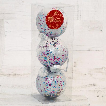 Set of balls plastic D-8 cm, 3 pcs "Festive mood game"-1