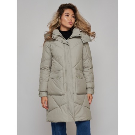 Coat insulated winter female, size 42, color light green-19