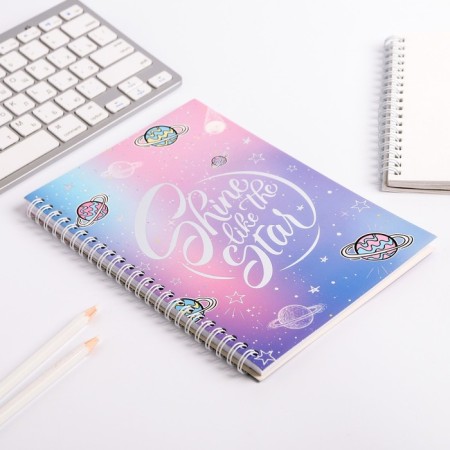 Diary with embossing on the crest A5 Shine Like the Star, 60 liters-1
