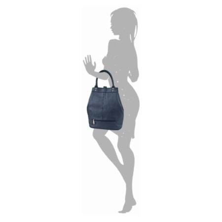 Women's backpack, artificial leather, blue 28x17.5x35 cm-1
