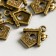 Decor Metal for creativity "House with a bird" under brass (E3917) 1.7x1.5 cm