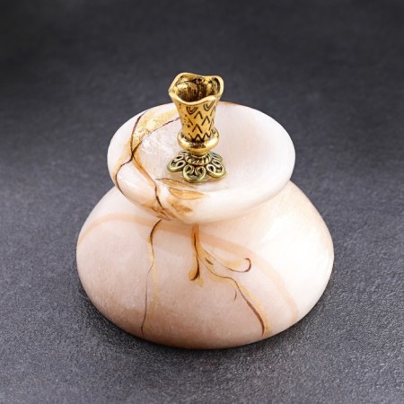Climb "Church No. 1", round with a cup, 4x5.5 cm, selenite, mix-7