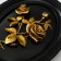 Panel Interior Polystone "Golden Roses" black 18x3x23 cm