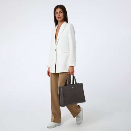 Luggage bag, external pocket, long belt, gray color-8