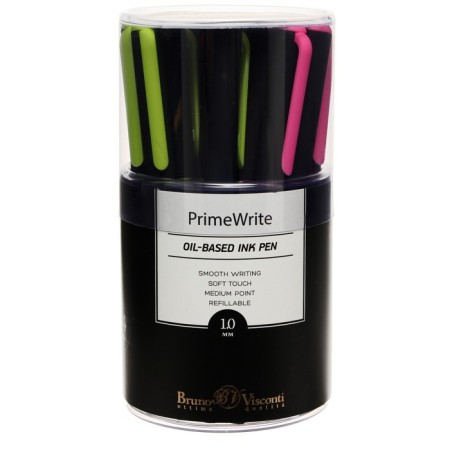 Ballpress PREMEWRITE. Basic. Nero, Node 1.0 mm, blue pigmented mobs on an oil basis, Soft Touch case, mix-3