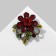 Brooch "Flower" with curls, red color in ferrous metal