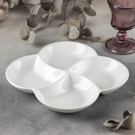 Menzhnya Porcelain 4 cells Wilmax, 22 × 22 cm, white color