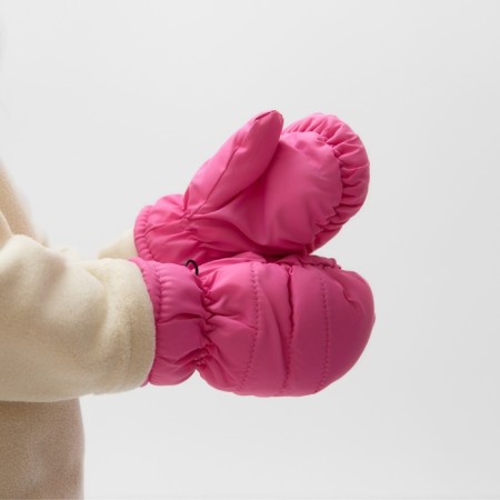 Winter children's mittens minku, bright pink color, 15cm-1