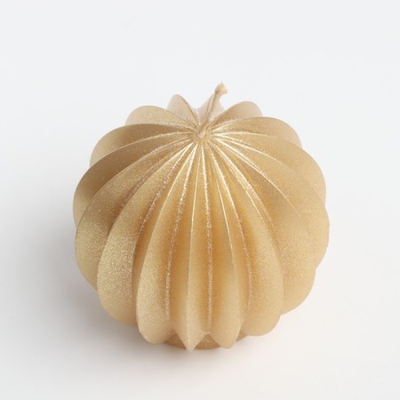 Figure candle "Faced ball", 6.5x6.5 cm, gold, in a box-5