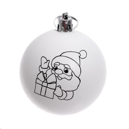New Year's set for creativity. Christmas balls for coloring "New Year", paints, 2 pcs-5