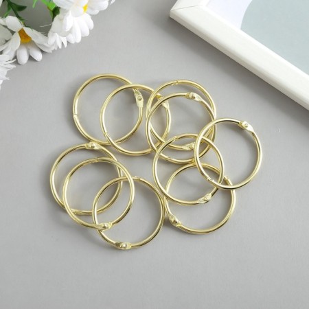 Rings for creativity (for photo albums) "gold" int. D = 3.5 cm external. D = 4 cm set 10 pcs-2