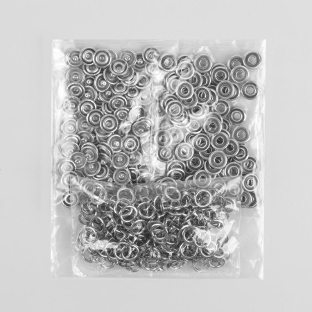 Shirt buttons, open, d = 9.5 mm, 100 pcs, silver color-4