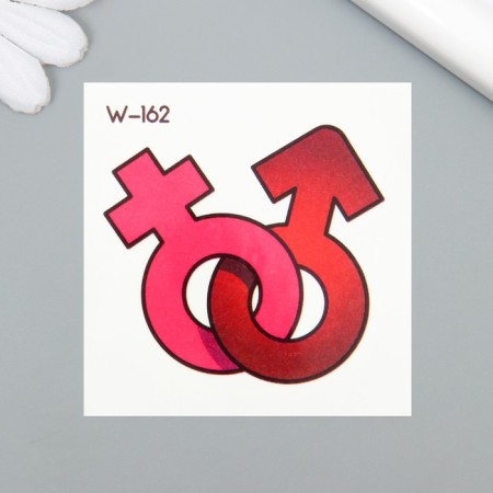 Tattoo on the body color "Female and male beginning" 6x6 cm