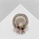 Brooch "Hat" with flowers, colored in silver