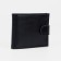 Male purse on the Textura button, for bills, for cards, for coins, black color