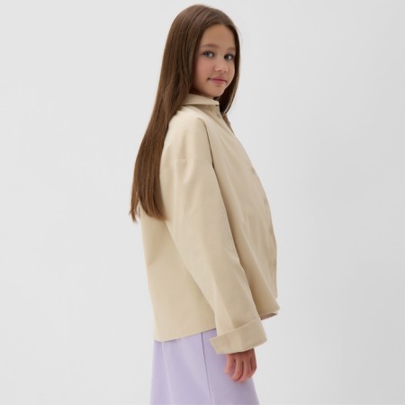 Children's shirt minku: jeans collection, beige color, height 146 cm-3
