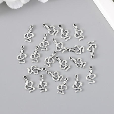 Decor for creativity Metal "Snake" silver 1.8x0.9 cm-2