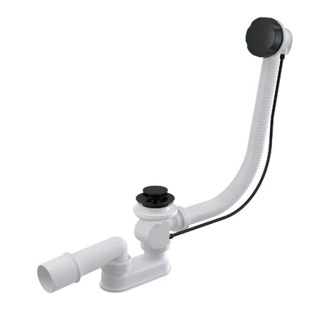 ALCAPLAST A55BLACK bath siphon, automatic set, length 57 cm, black mat