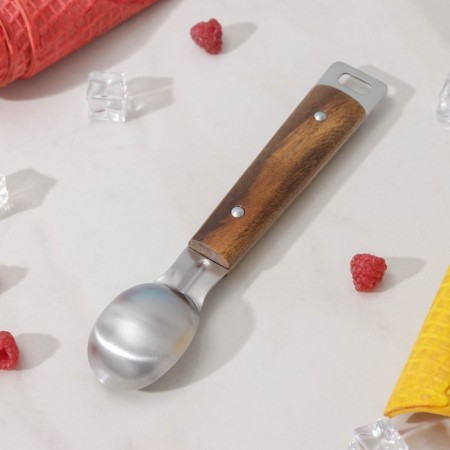 A spoon for ice cream “Lumberjack”, stainless steel, chrome color-2