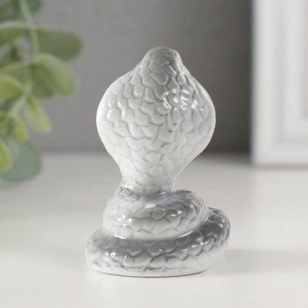 Souvenir Ceramics "Gray Cobra" with gold set of 8 pcs 4.5x4.4x6.6 cm-3