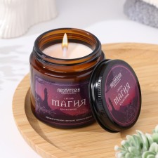 A candle made of soy wax in the bank 