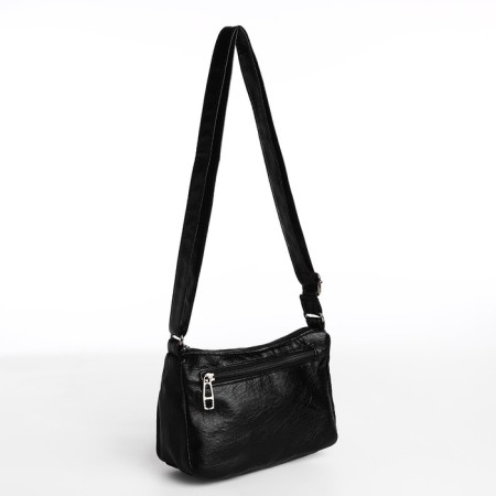 Bag Cross-Bodi with a zipper, black color-1
