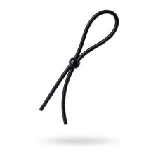 Lasso for Penis Toyfa A-Toys, with one bead, silicone, black color, 19.5 cm