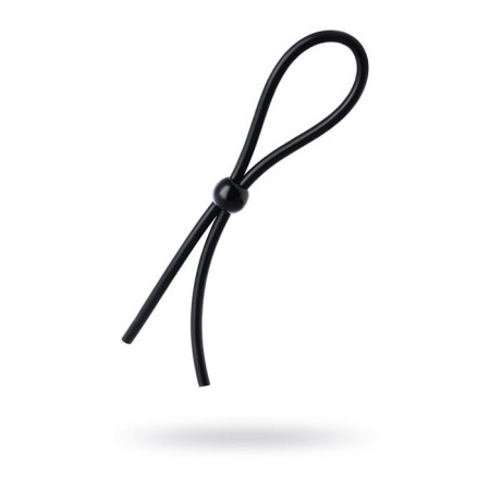 Lasso for Penis Toyfa A-Toys, with one bead, silicone, black color, 19.5 cm
