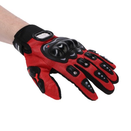 Motorcycle gloves with protective inserts, steam, size L, red-3