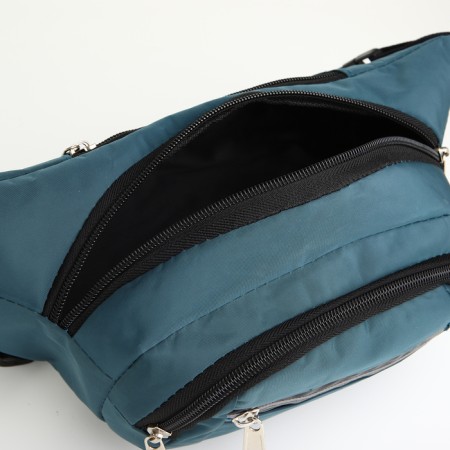 Lightning waist bag, 3 outer pockets, green color-5