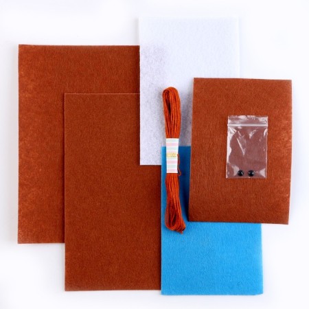 Set for creating a toy made of felt "Bunny in overalls"-2