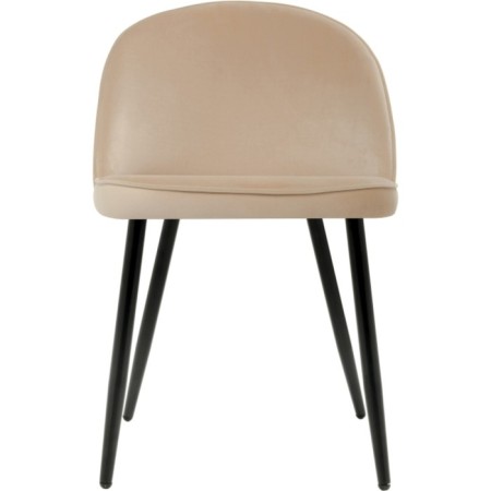Metal frame stool Dodo metal/velor, black/beige 48x54x77 cm-8