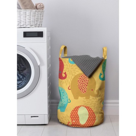 Bright elephants storage basket, size 35x50 cm