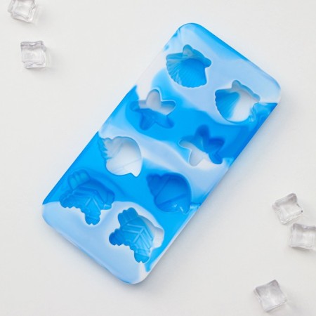 Form for ice and confectionery "shells", 20.1 × 10 cm, h = 2 cm, cell 4 cm, blue color-1