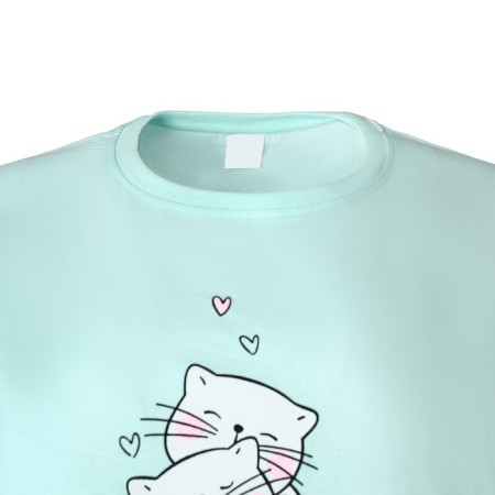 Homemade female "cat" (T -shirt/shorts), mint color/pink, size 46-8