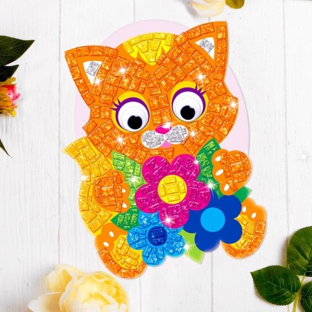The mosaic is a sticker uniform "kitten". Set for creativity