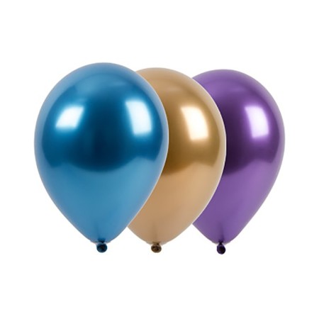 Latex ball 12 ", chrome, set 50 pcs., Mix