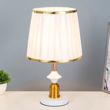 Felicia table lamp E27 40W white-gold 25x25x39 cm Risalux-1