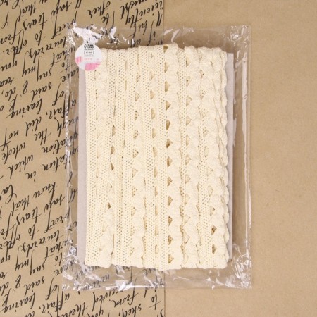 Knitted lace, 22 mm × 10 ± 1 m, beige color-3