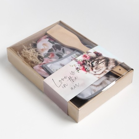 Set Gift shares Flower Cat: mittens 20x28 cm, seize 17x17 cm, 2 blades-8