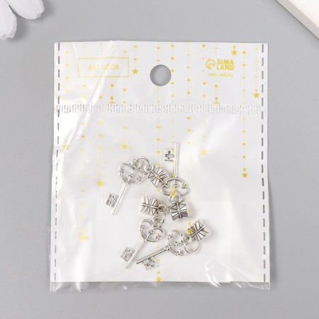 Bale with a suspension metal for creativity "Openwork key" silver 3.1 cm-4