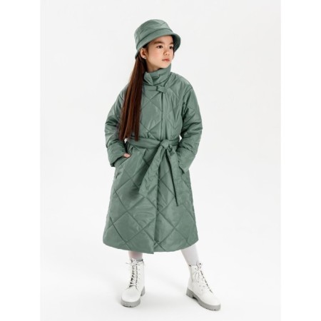 Пальто стёганое для девочек AmaroBaby TRENDY, рост 116-122 см, цвет фисташковый-6