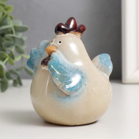 Souvenir ceramics "Three chicken" blue wings set 3 pcs 10x8x9.5 cm-4