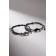 Bracelets "Demetrons" Yin-Yang, on beads, black and white color in silver, 7cm