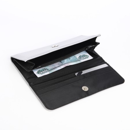 Women's wallet on magnet, gray color-3