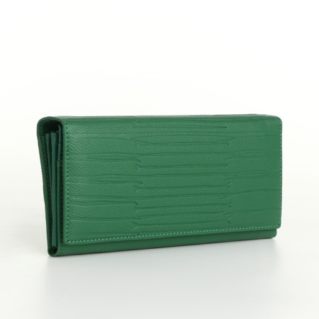 Women's wallet on magnets, green color