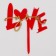 Topper "I love you", with heart, red color