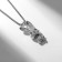 Pendant "hare" multi, white color in silver, 70 cm