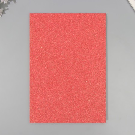 A set of glitter foamiran (5 sheets) 2 mm, 20x30 cm, pink-3
